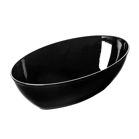 Smarty Had A Party 2 qt. Black Oval Plastic Serving Bowls (24 Bowls), 24PK 6902-CASE